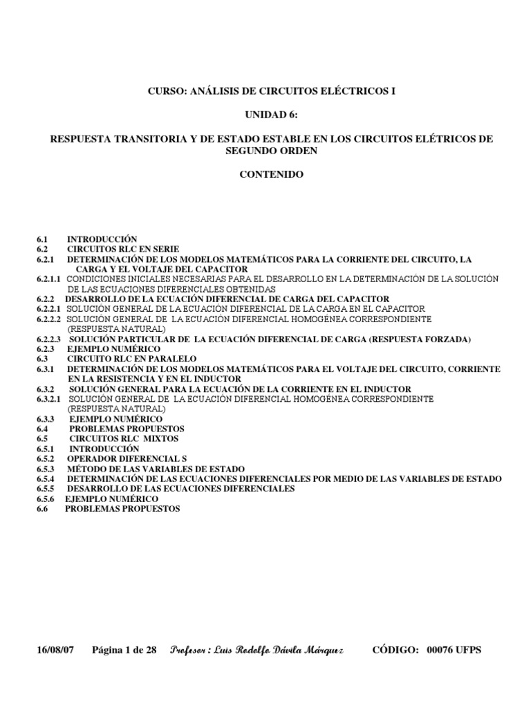 6 Unidad 6 | PDF | Ecuaciones diferenciales | Ecuaciones