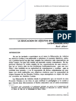 La Educacion de Adultos en El Contexto Latinoamericano