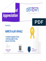 Certificate of Appreciation