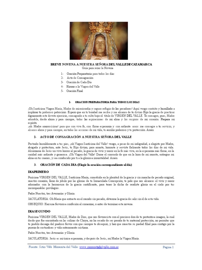 Novena a la Virgen del Valle | PDF | María, madre de Jesús | orador del ...