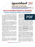 BASTA DE LINCHAMIENTO MEDIÁTICO AL MAGISTERIO