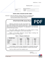 OPLAN KALULUWA Annual Report: Grade Level Passage Rating Sheet
