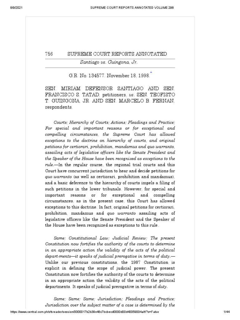 8 santiago v guingona 298 scra 756 pdf supreme court of the