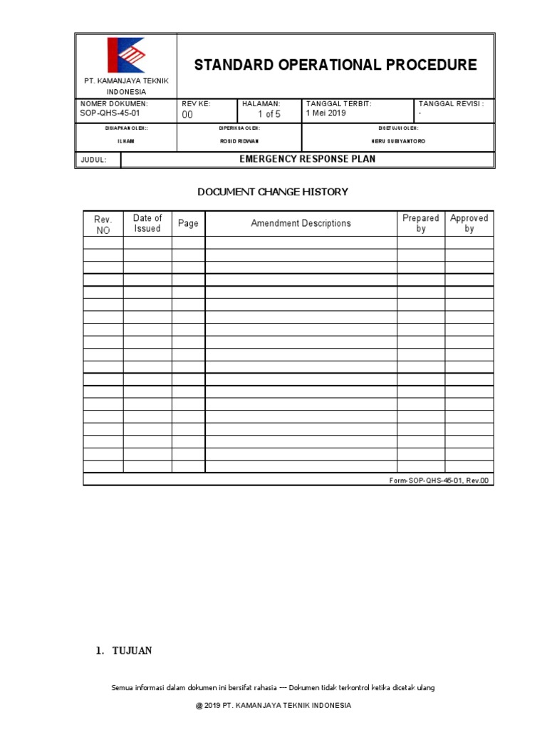 Emergency Response Plan | PDF