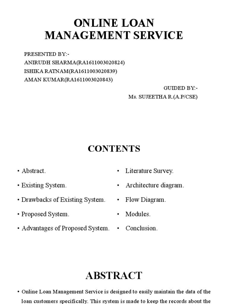 Online Loan Management System Overview | PDF | Microfinance | Cluster ...