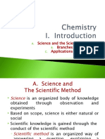 Science and The Scientific Method Branches of Chemistry Applications of Chemistry