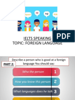Ielts Speaking Topic: Foreign Language