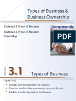 Section Types of Business Section Types of Business Ownership