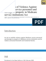 Class 4-Prohibition of Voilence Against Medicare Service Personnel and Damage To Property in Medicare Service Institutions Act