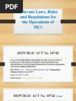 Relevant Laws, Rules and Regulations For The Operations of SK's