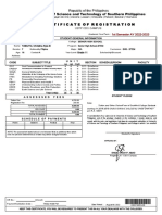 Certificate of Registration: 320422 1st Semester AY 2022-2023