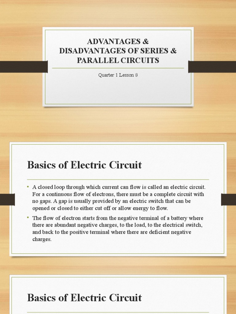 Advantages and Disadvantages of Series and Parallel Circuits PDF