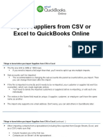 Import Supplier From CSV (Excel) in QuickBooks Online