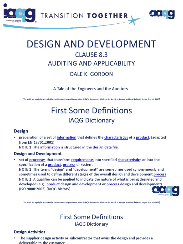 Design and Development: Clause 8.3 Auditing and Applicability | PDF ...