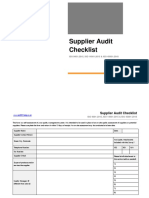 EHQMS Supplier Audit Checklist