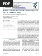 Banking Credit Risk Analysis With Naive Bayes Approach and Cox Proportional Hazard