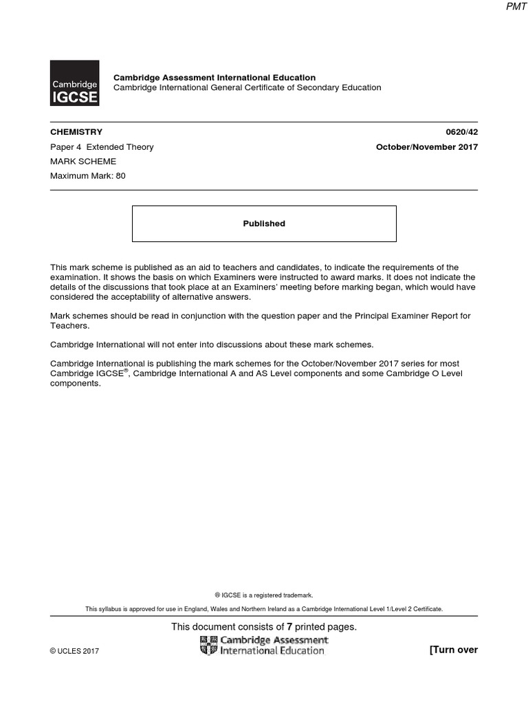 November 2017 v2 ms paper 4 cie chemistry igcse pdf acid