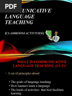 Communicative Language Teaching: Classroom Activities