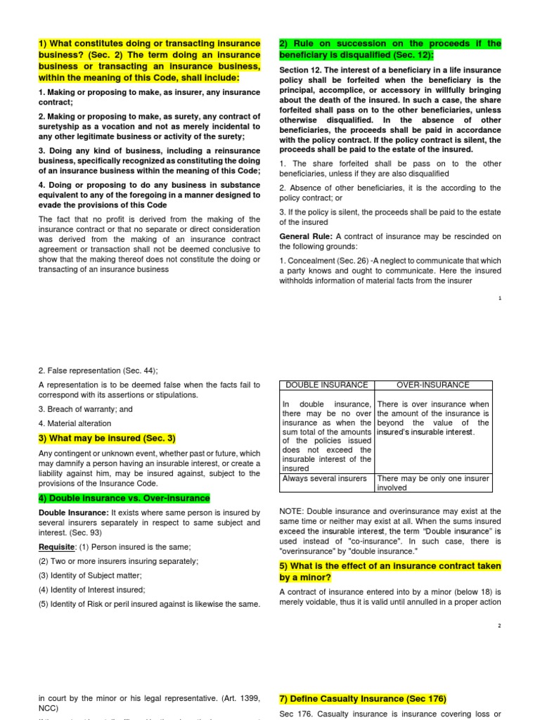 Insurance Notes PDF Insurance Mortgage Law