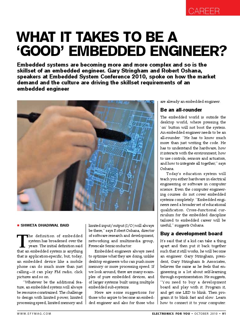 Career Embedded Engineer | PDF | Embedded System | Expert