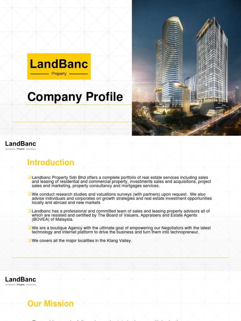 Sample Malaysian Real Estate Company Profile | PDF | Real Estate ...