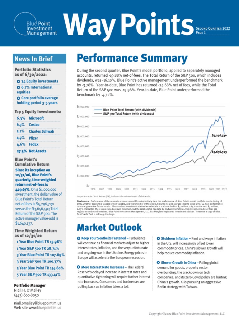 Performance Summary: Market Outlook | PDF | Investing | Inflation