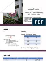 Measure of Central Tendency For Grouped Data