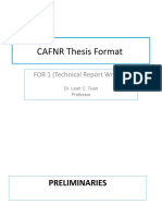 CAFNR Format For THESIS OUTLINE and Manuscript