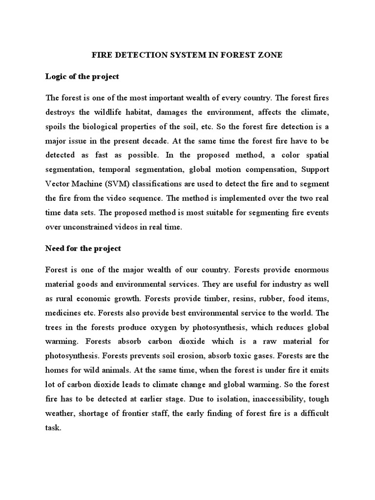 Proposal - FIRE DETECTION SYSTEM IN FOREST ZONE | PDF | Image ...