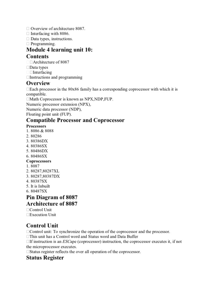 8087 Co PRCSR | PDF | Central Processing Unit | Binary Coded Decimal