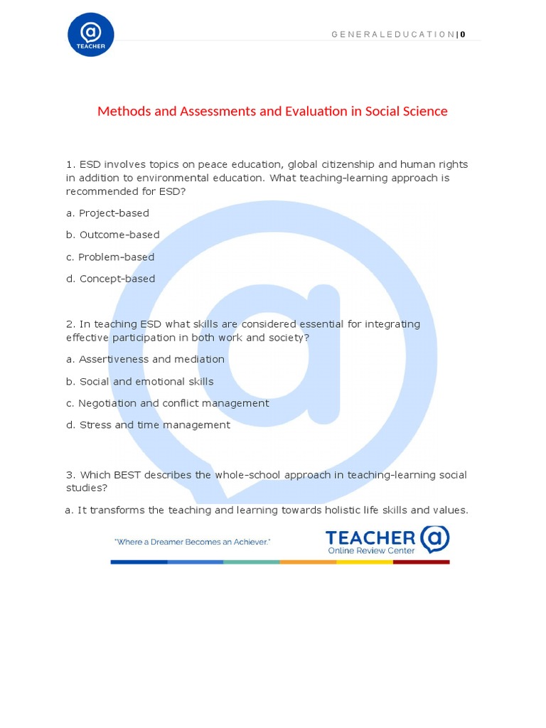 Effective ESD Teaching Methods and Assessment | PDF | Educational ...