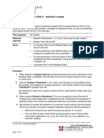 ICFE Reading Paper Part 3 - Teacher's Notes: Time Required: Materials Required: Aims