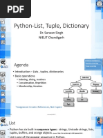 Python-List, Tuple, Dictionary: Dr. Sarwan Singh NIELIT Chandigarh