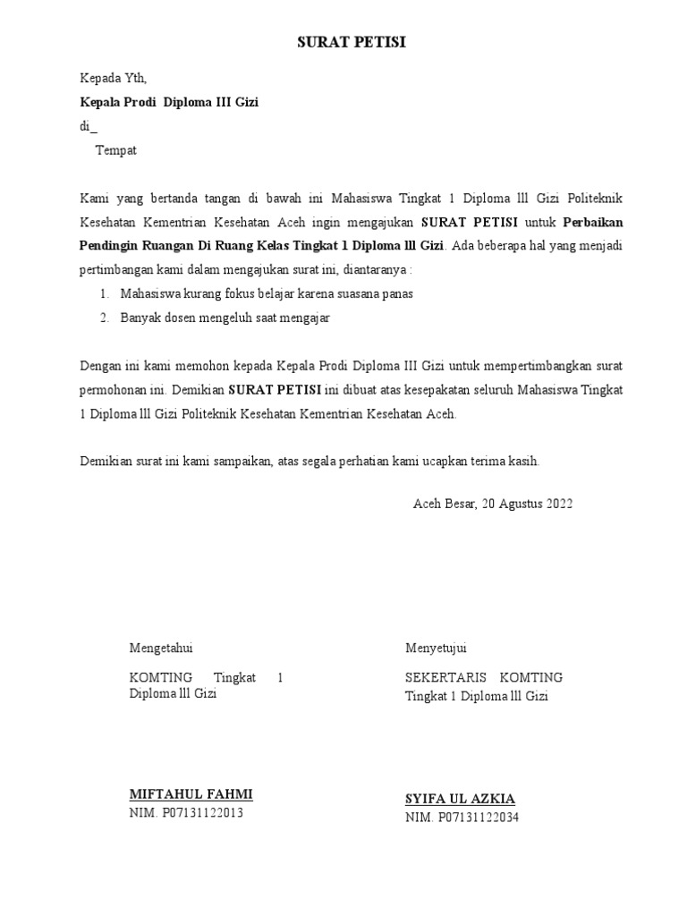 contoh petisi online tentang keadilan sosial