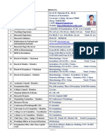 Biodata in Brief As On August 2022