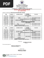 Department of Education: Grade One Class Program SY: 2022-2023