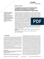 Research Article Compatibility Assessment of Recharge Water With Native Groundwater Using Reactive Hydrogeochemical Modeling in Pinggu, Beijing