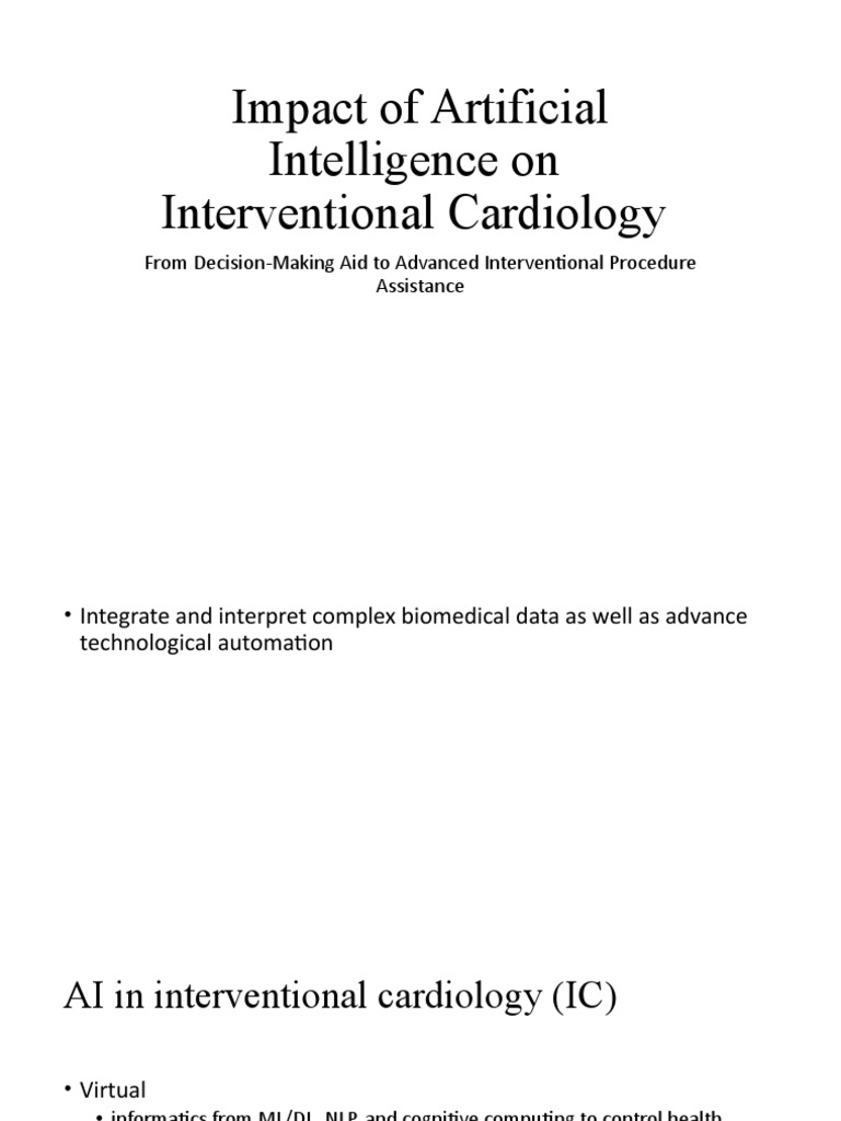 Impact Of Artificial Intelligence On Interventional Cardiology Pdf
