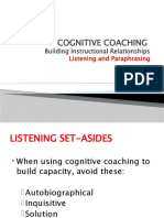 Cognitive Coaching Listening and Paraphrasing 1