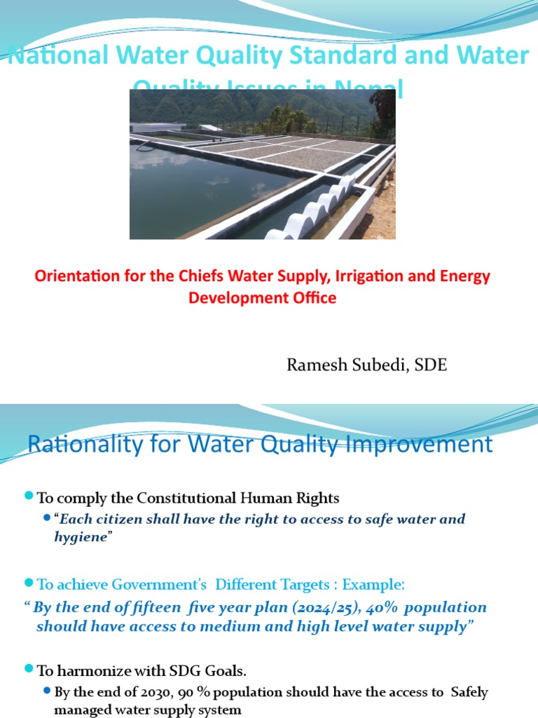 NDWQS and Water Quality Issues in Nepal_Sindhuli PDF Water Quality