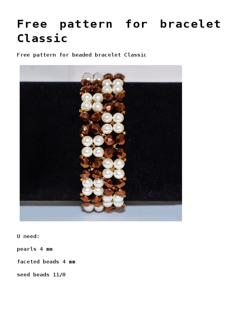 Free Classic Beaded Bracelet Pattern | PDF