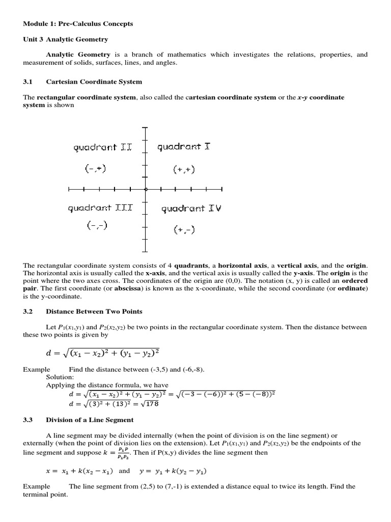 Module 1 Unit 3 Analytic Geometry | Download Free PDF | Ellipse | Circle