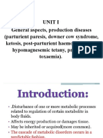 Unit I General Aspects, Production Diseases (Parturient Paresis, Downer Cow Syndrome, Ketosis, Post-Parturient Haemoglobinuria, Hypomagnesemic Tetany, Pregnancy Toxaemia)