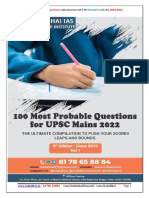 100 Most Probable Questions 2022 Vol-I by India Bhai