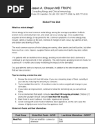 Jason A. Ohayon MD FRCPC: Nickel Free Diet