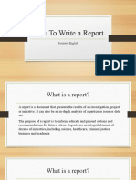 How To Write A Report: Business English