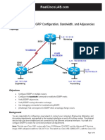 Chapter 2 Lab 2-1, EIGRP Configuration, Bandwidth, and Adjacencies