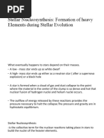 Stellar Nucleosynthesis: Formation of Heavy Elements During Stellar Evolution