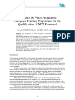 Leonardo Da Vinci Programme European Training Programme For The Qualification of NDT Personnel