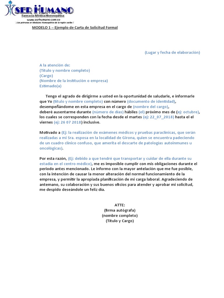 Ejemplo de Carta de Solicitud Formal | PDF | Derecho